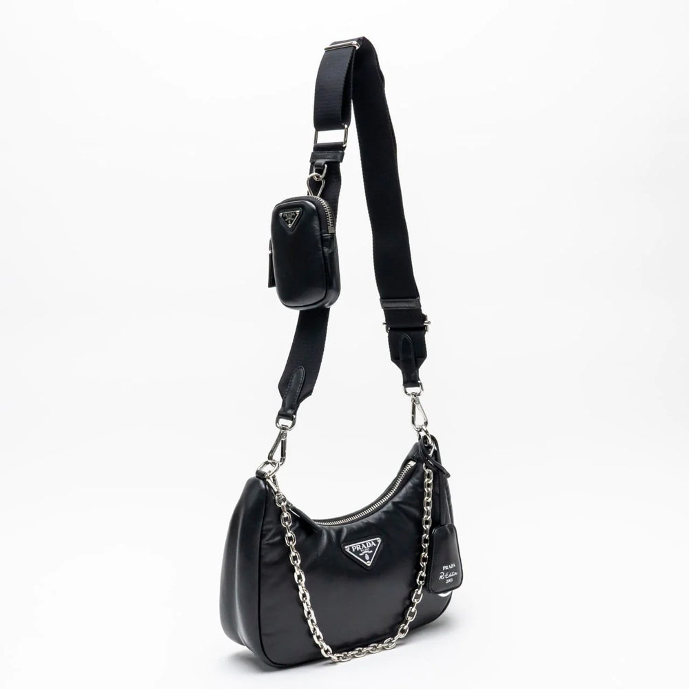 Prada Re-Edition 2005 Nappa Soft Leather Bag Black