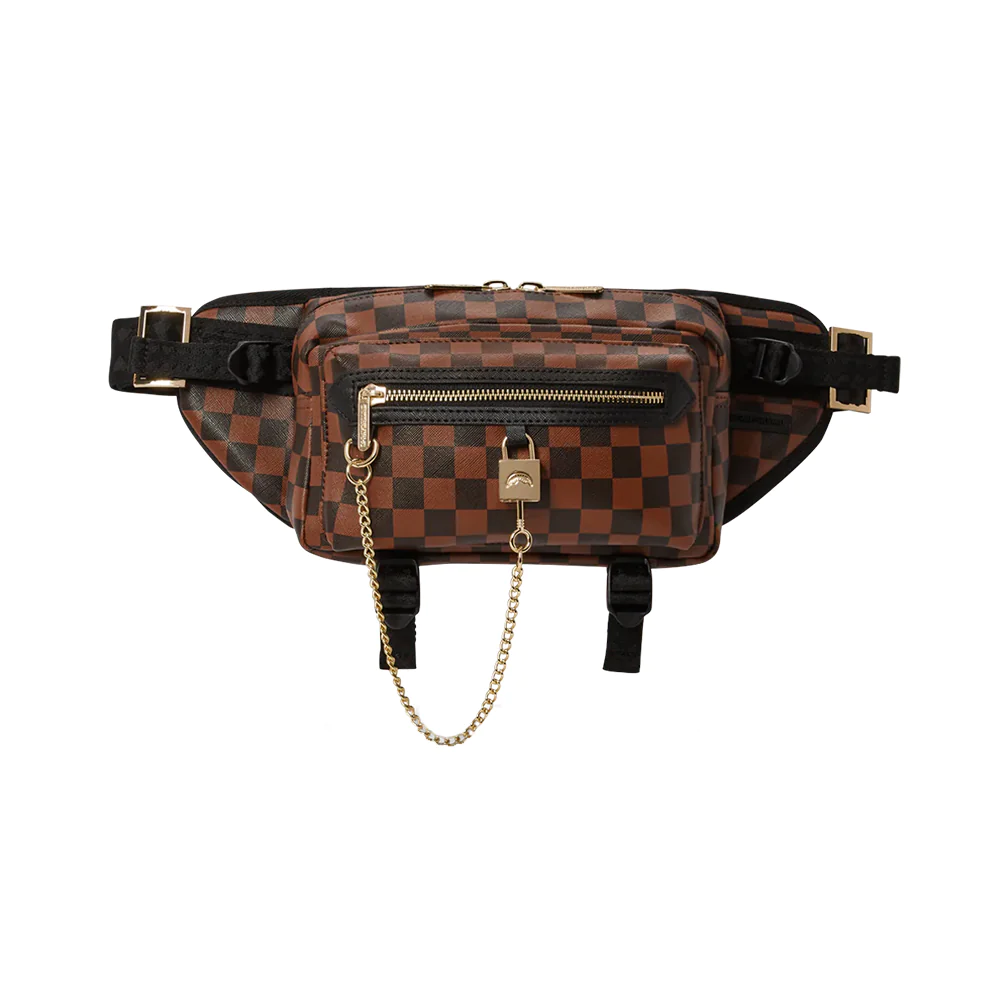 Sprayground Henny Lock Shark Beltbag Brown Black
