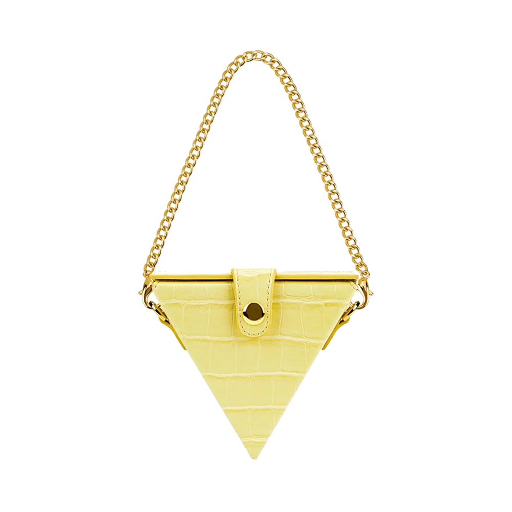 Triangle Mini Box Croco Light Yellow