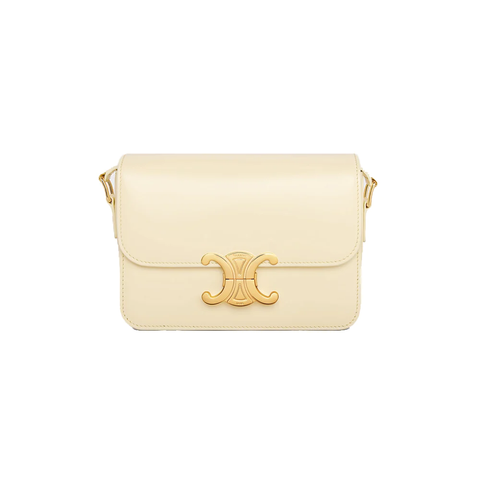 Celine Teen Triomphe Bag in Shiny Calfskin Soft Yellow