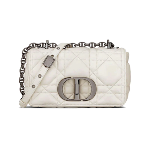 Small Dior Bag Latte Quilted Macrocannage Calfskin Shw