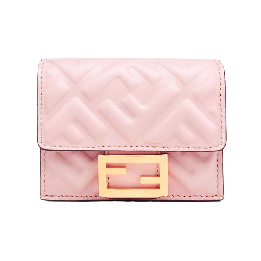 Fendi Micro Trifold Wallet Pink Ghw