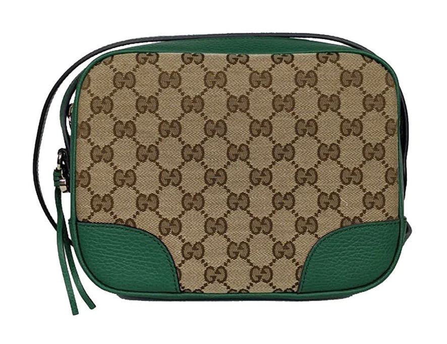 Gucci Bree GG Monogram Camera Crossbody Bag Beige Ebony Green