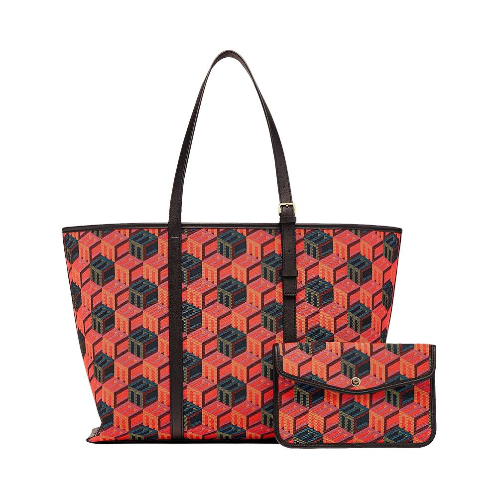 MCM Cubic Monogram Jacquard Medium Shopper Bag Multi