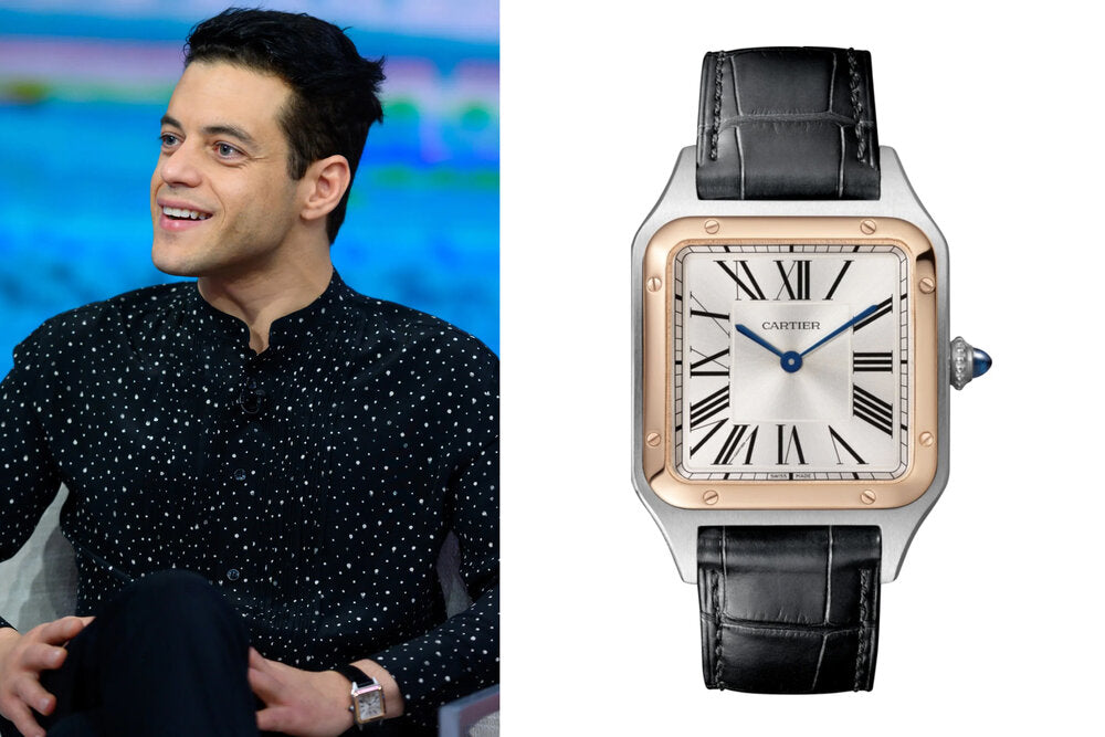 Rami Malek mengenakan jam tangan Cartier