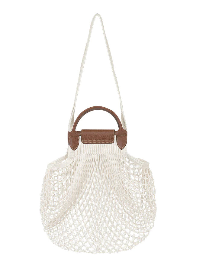 Longchamp Le Pliage Filet Top Handle Bag Ecru