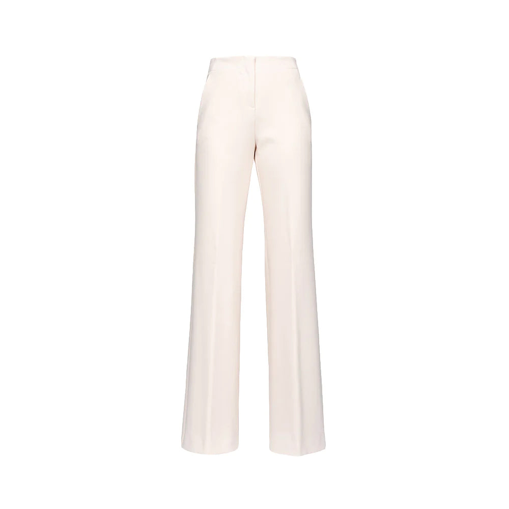 Pinko Flared Poly Crepe Trousers White 