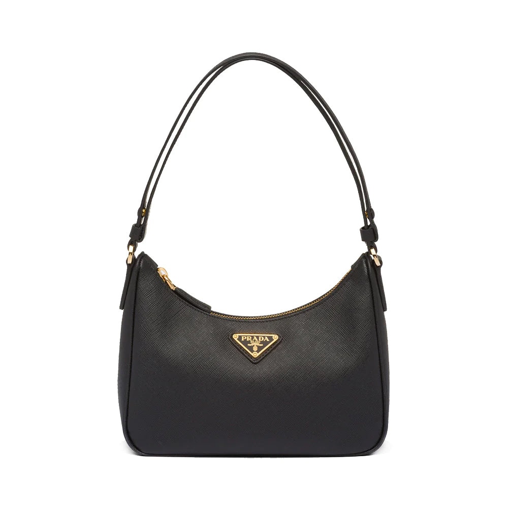 Prada Saffiano Leather Mini Shoulder Bag Black