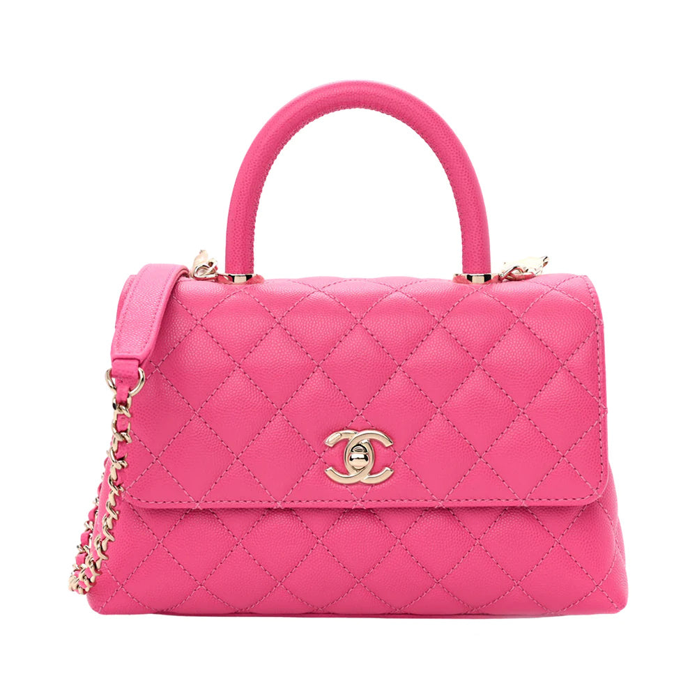 Chanel Small Coco Flap Bag Top Handle Bag Caviar Rose