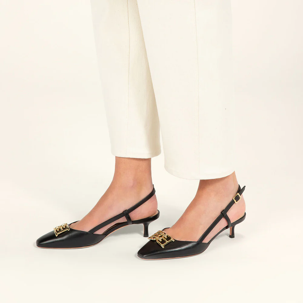 Bally Eva 45 Slingback Heels Black