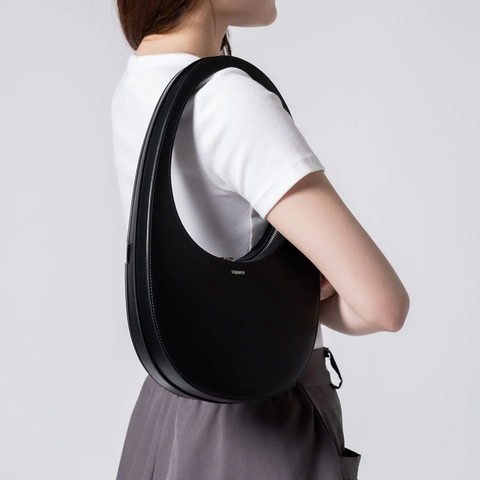 Coperni Swipe Calfskin Leather Bag Black