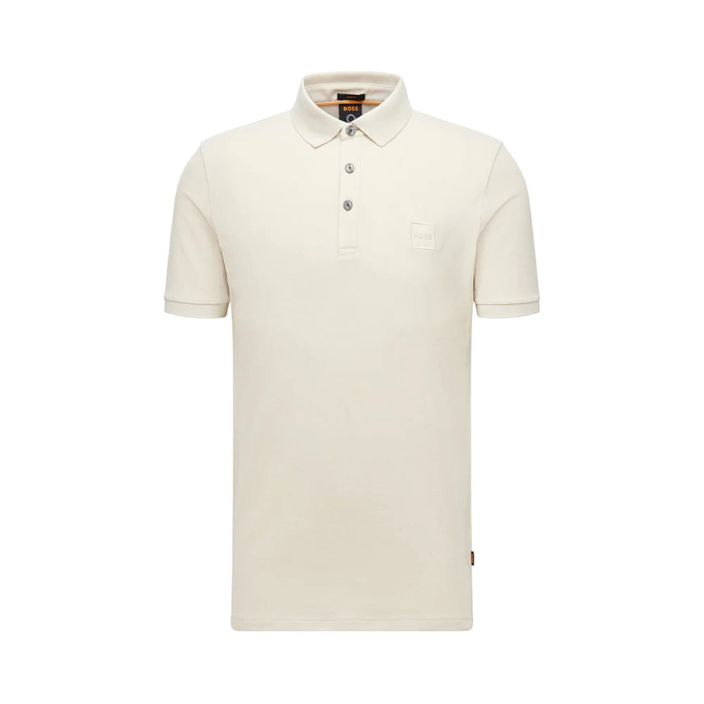 Hugo Boss Passenger with Logo Patch Slim Fit Polo Shirt Almond Milk