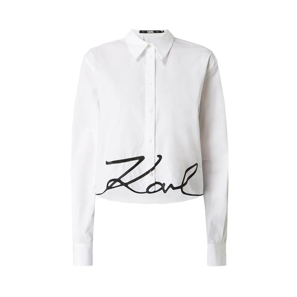 Karl Lagerfeld K/Signature Cropped Shirt White 