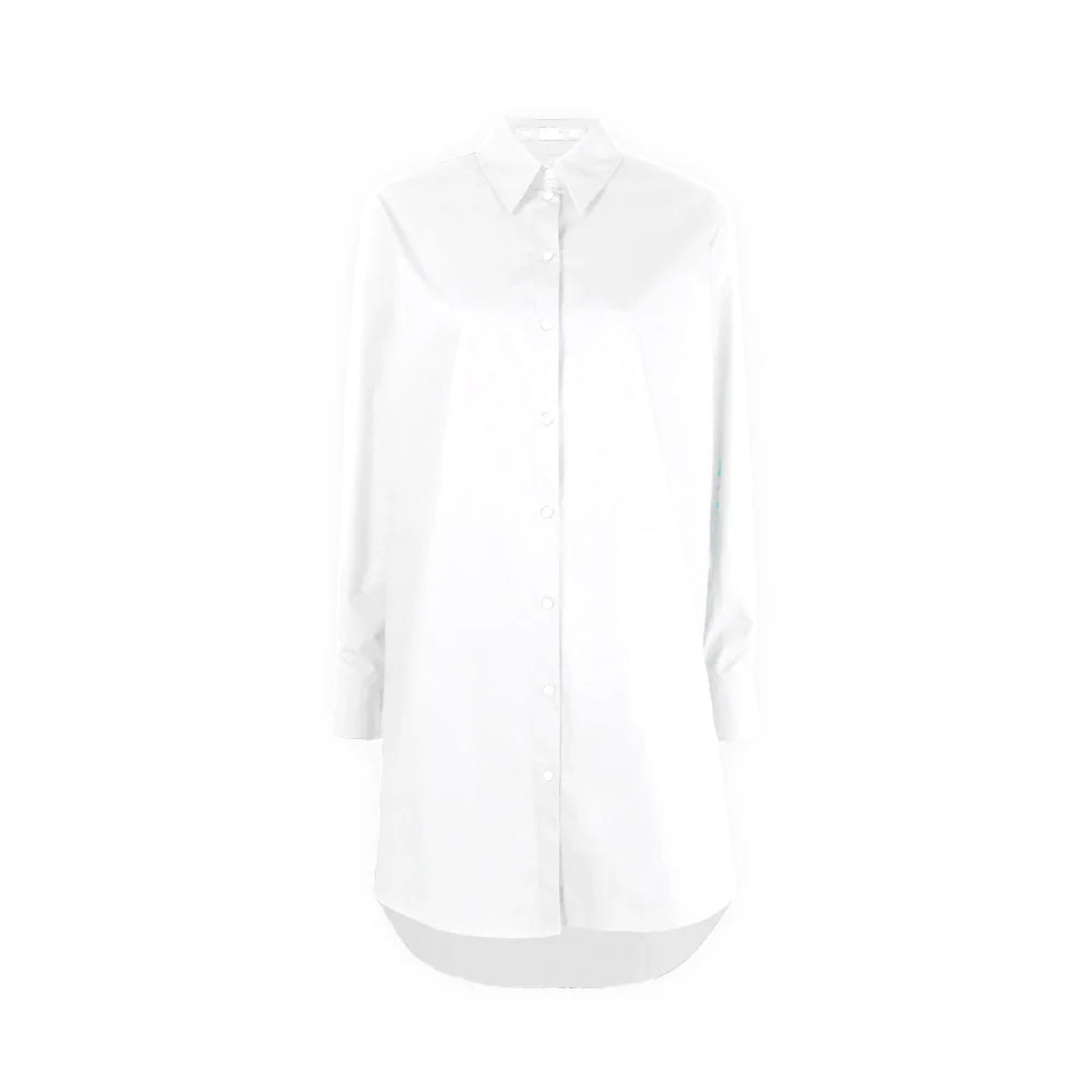 Karl Lagerfeld Crystal Logo Embellished Tunic Shirt White 