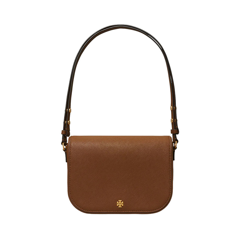 Tory Burch Emerson Saffiano Leather Crossbody Bag Moose