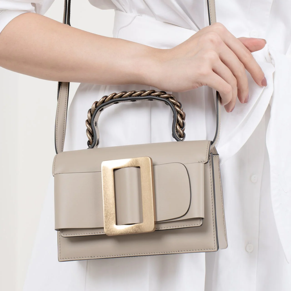 Boyy Fred 19 Gold Buckle Leather Bag Tortora