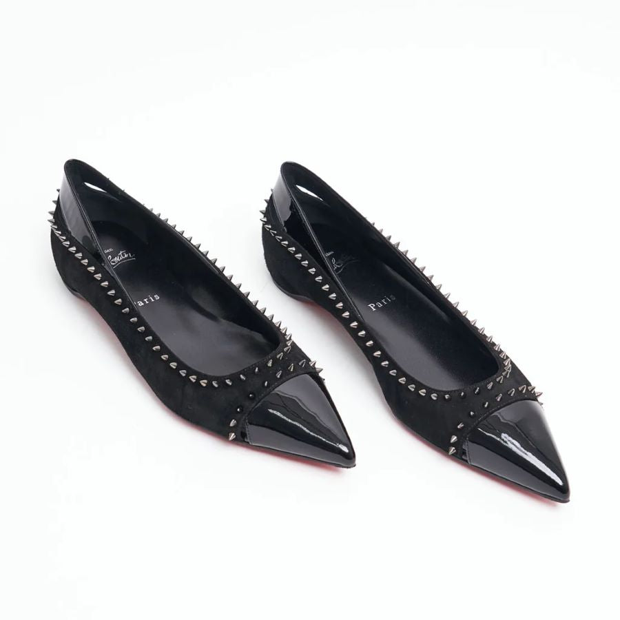 Christian Louboutin Duvettina Spikes Ballet Flat Black 