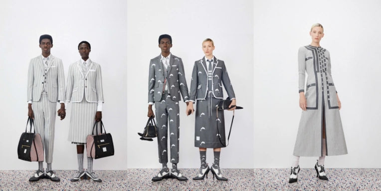Busana Thom Browne didesain dengan tampilan unik