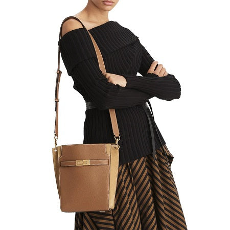 Lee Radziwill Pebbled Double Bucket Bag Tiger’s Eye