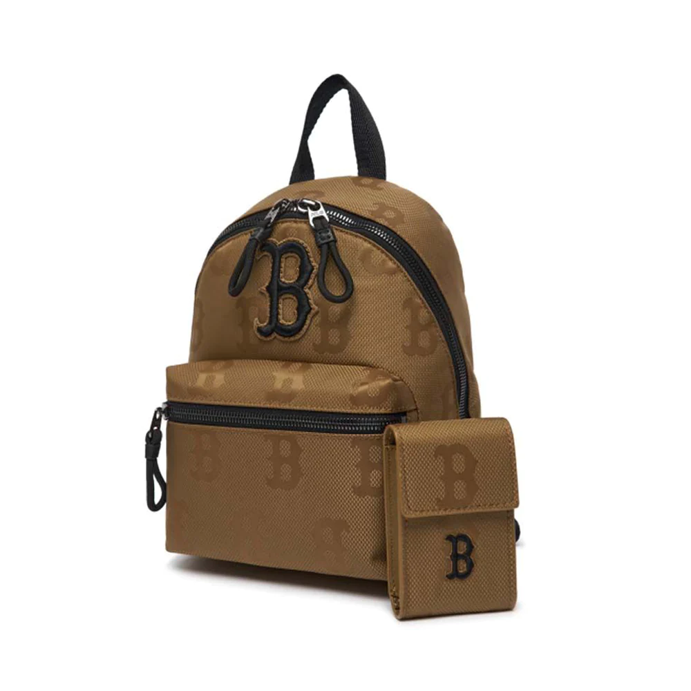 MLB Boston Redsox Monogram Nylon Jacquard Mini Backpack Brown