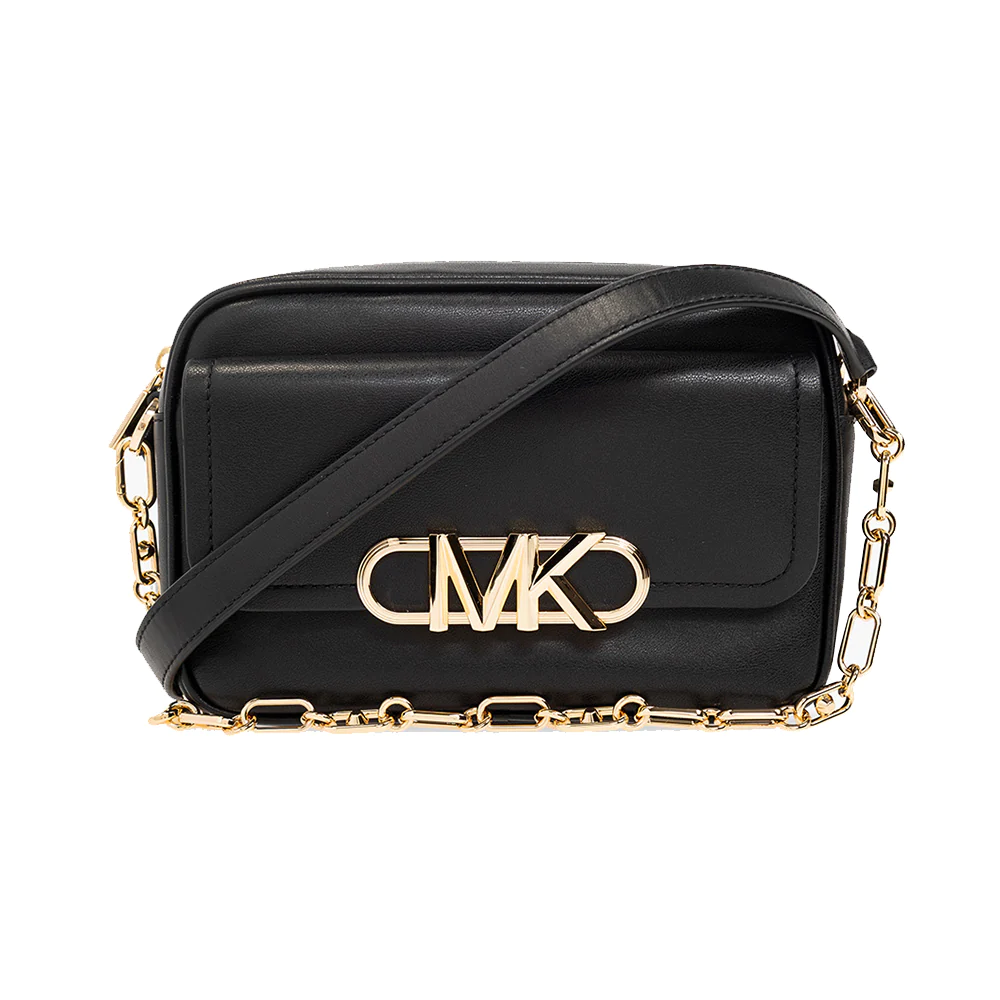 Michael Kors Parker Medium Leather Chain Camera Bag Black Ghw