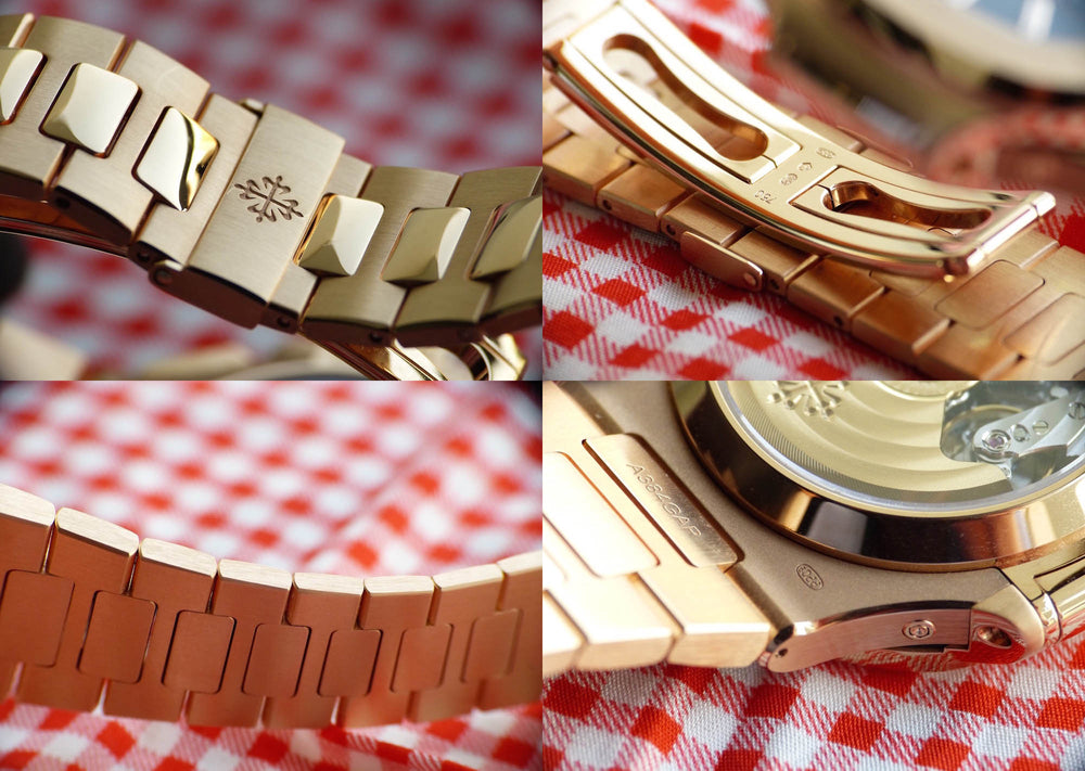 Rose gold bracelet pada Patek Philippe Nautilus 5980/1R-001