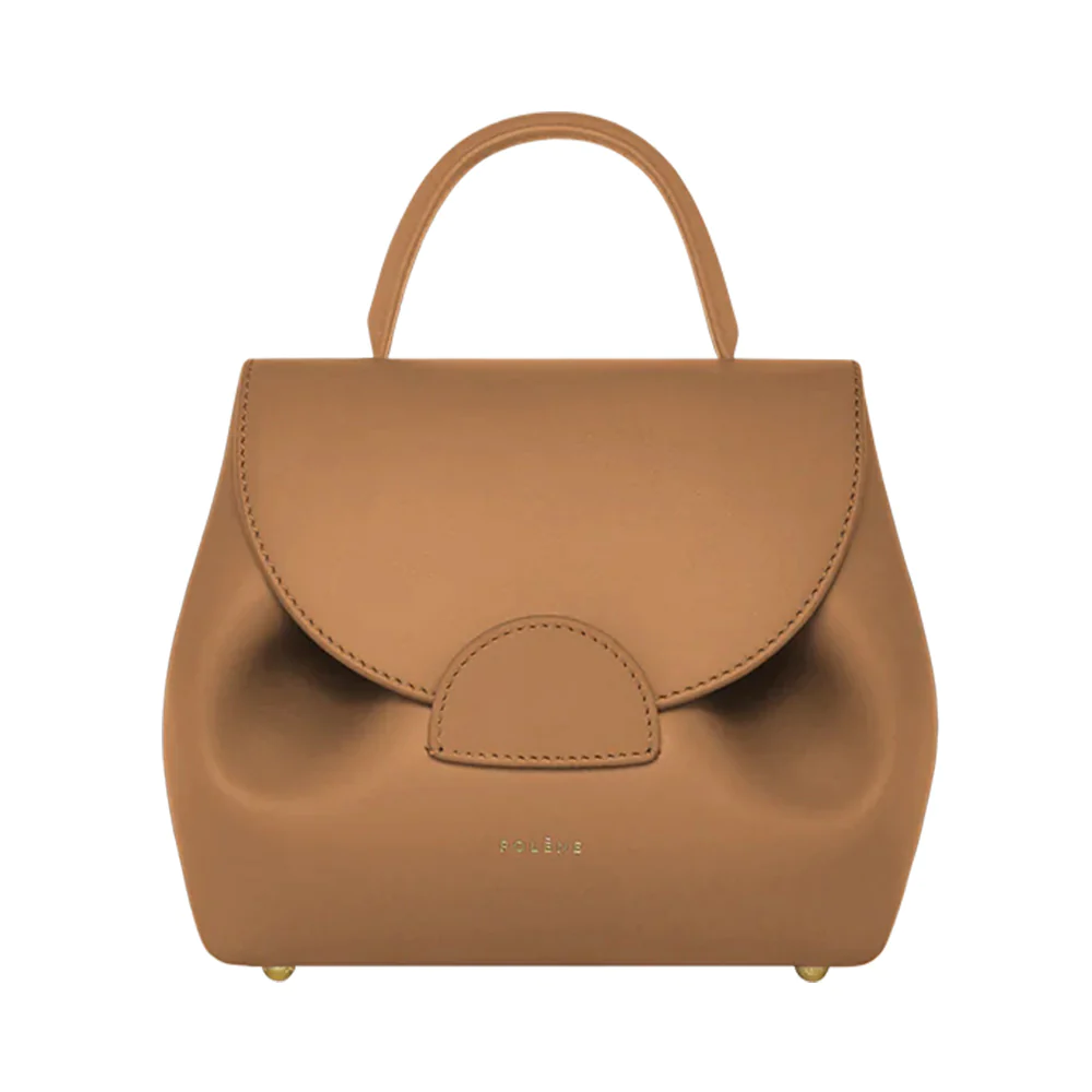 Polène Numero Uno Nano Crossbody Bag Calfskin Leather Camel Ghw