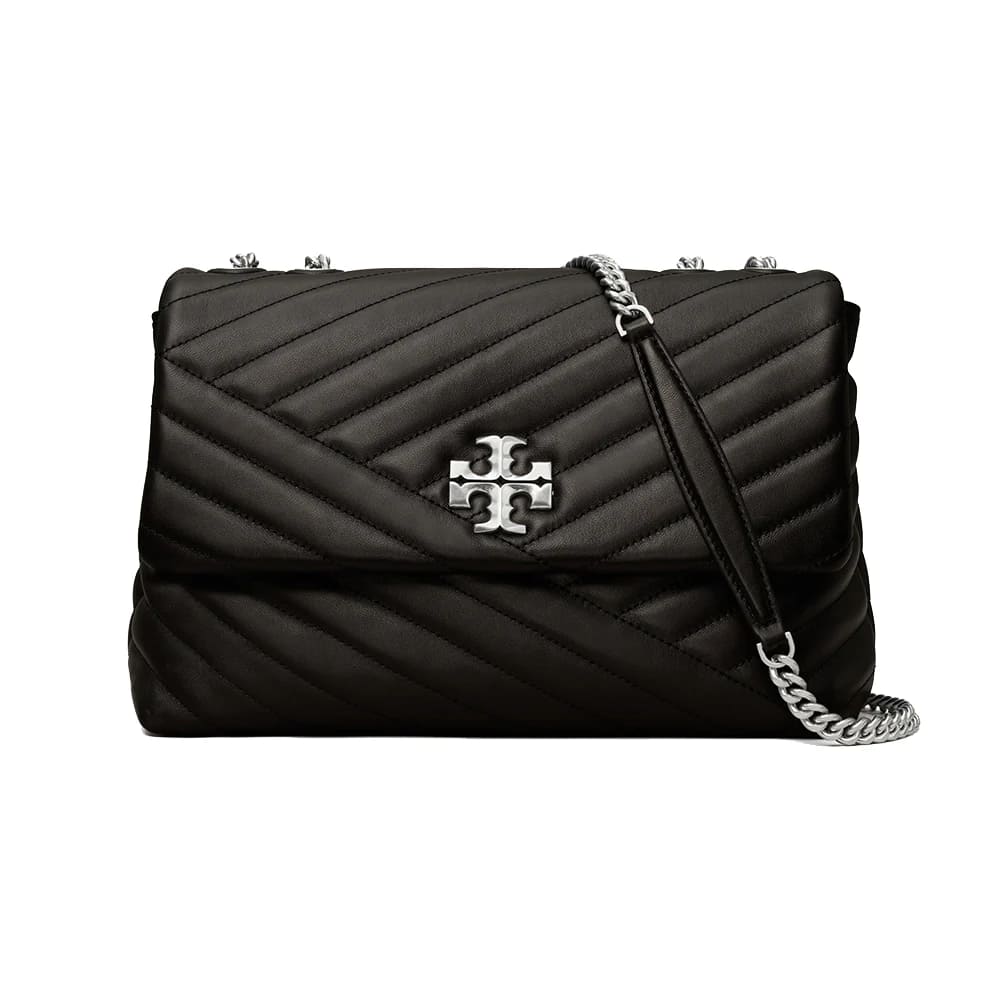 Tory Burch Kira Chevron Convertible Shoulder Bag Black | Voila.id