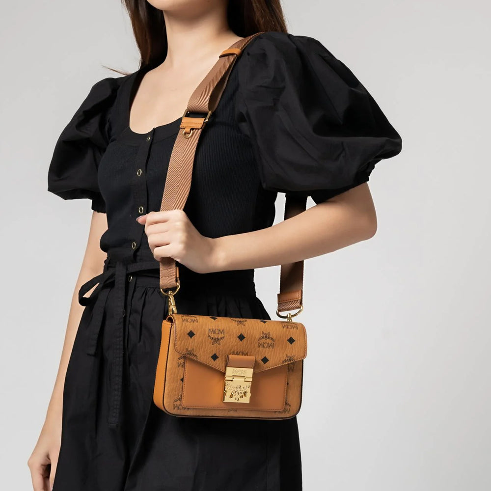 MCM Millie Small Crossbody Visetos Cognac