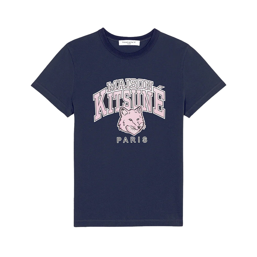 Maison Kitsune Campus Fox Classic T-Shirt Navy