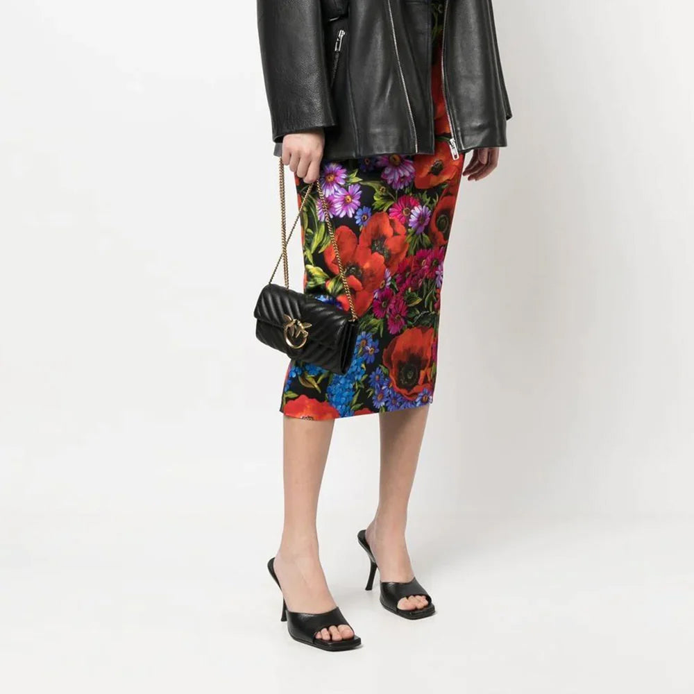 Pinko Love One Wallet On Chain Black Ghw