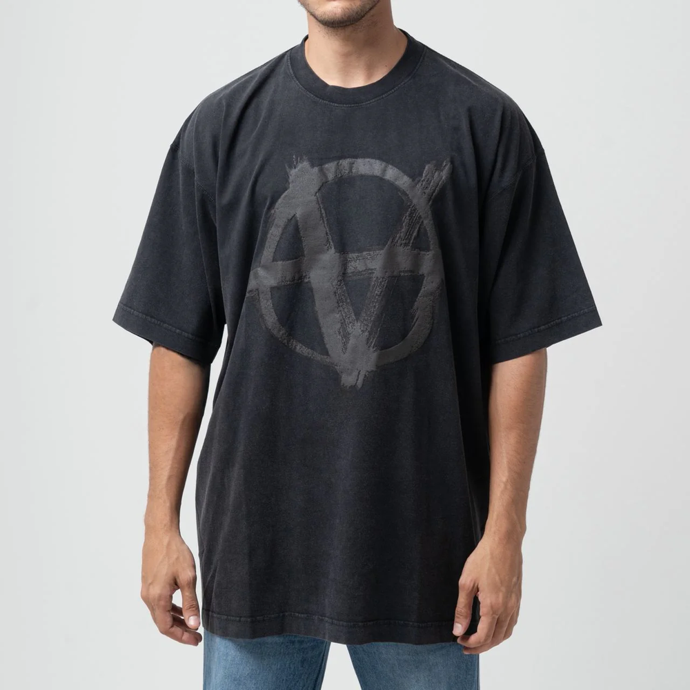Reverse Anarchy T-Shirt Washed Black/Black