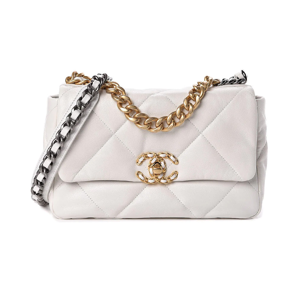 Chanel C 19 Handbag White