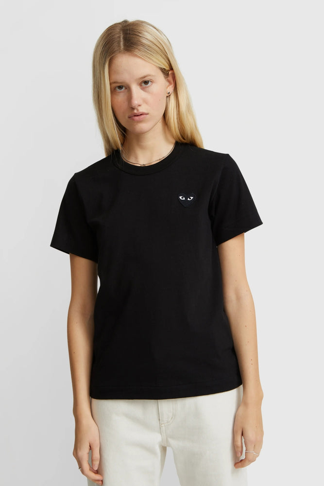 Comme Des Garcons Black Heart Embroidered T-shirt Black