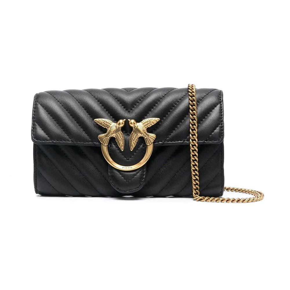 Pinko Love One Wallet On Chain Black Ghw