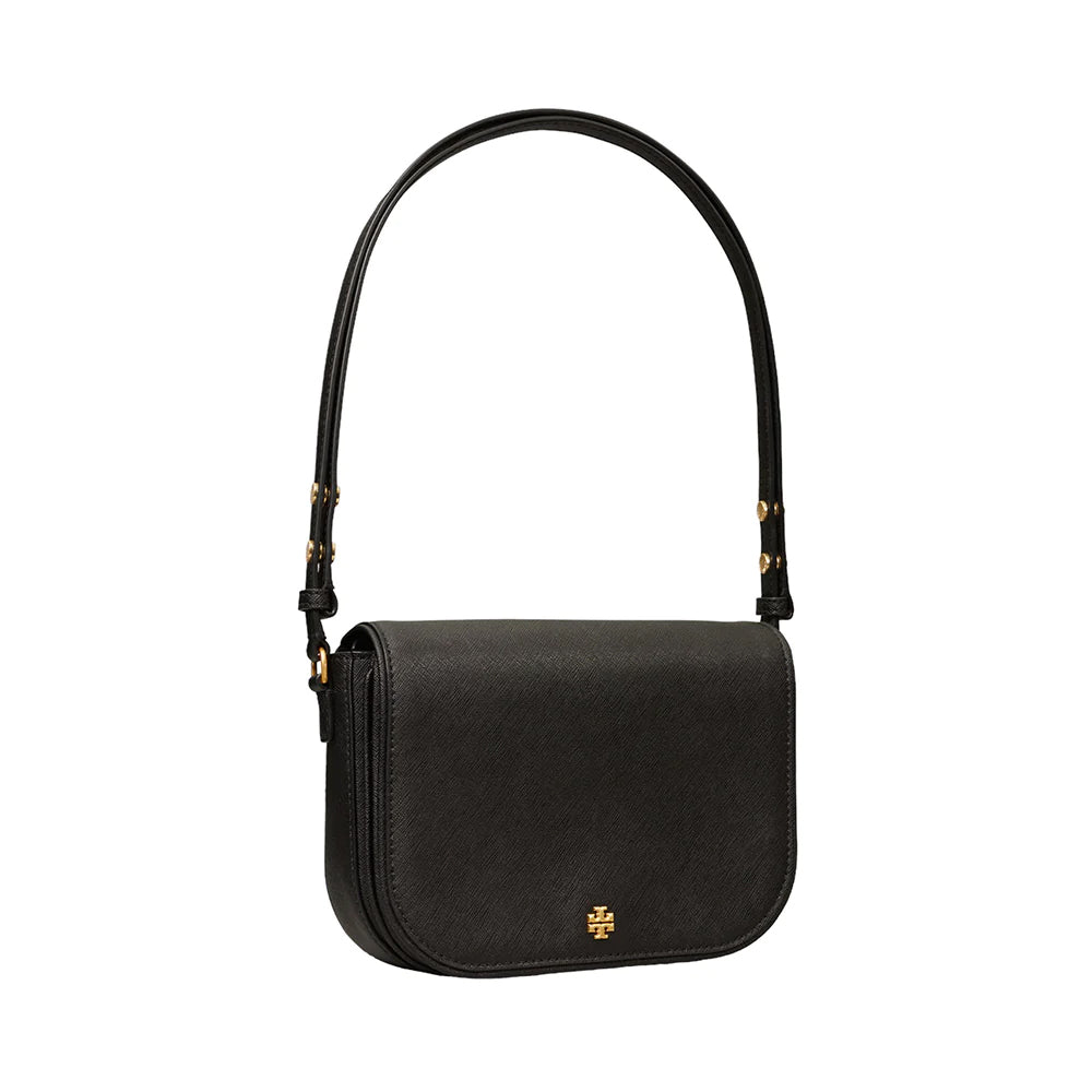 Tory Burch Emerson Saffiano Leather Crossbody Bag Black