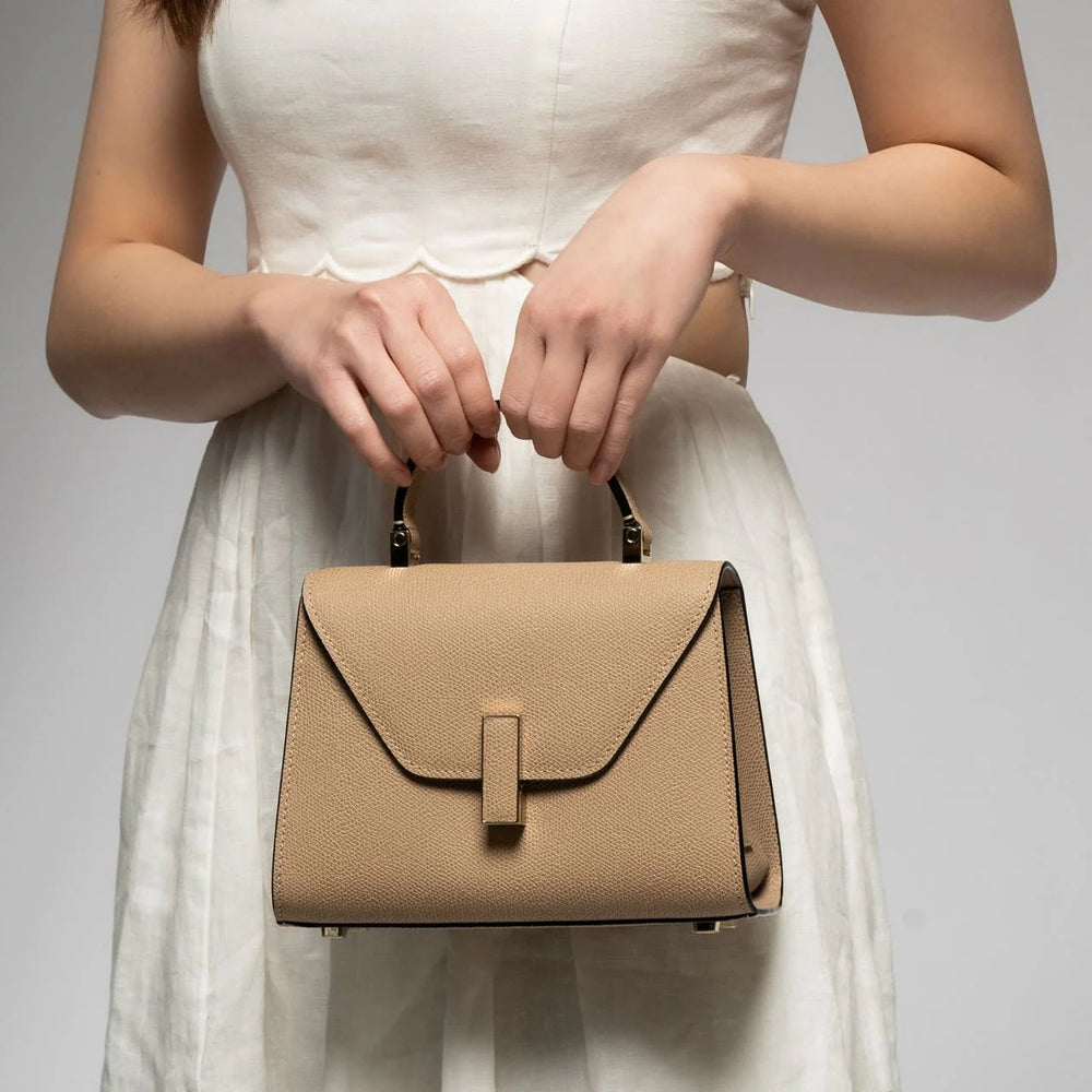 Valextra Iside Crossbody Micro Bag Cachemire Beig