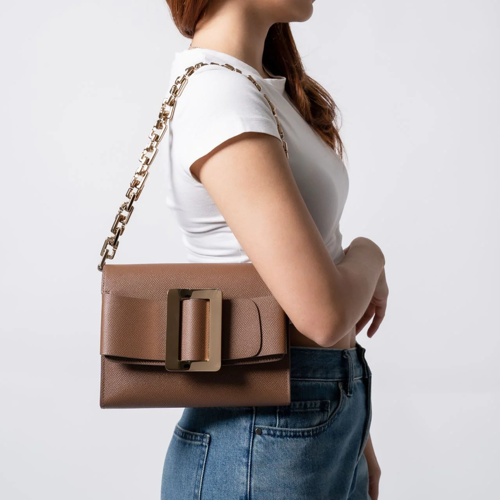 Boyy Buckle Travel Case Epsom B-Chain Mocha