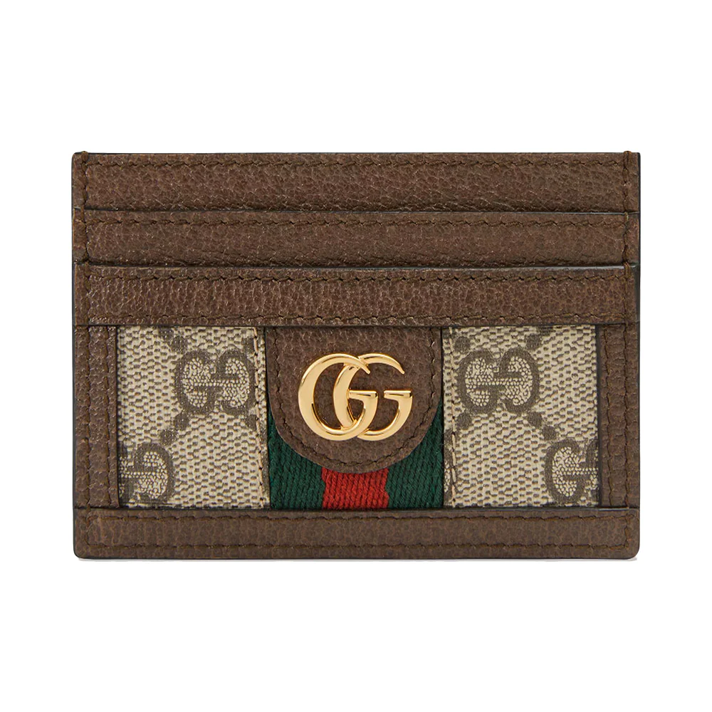 Gucci GG Supreme Ophidia Large Card Case Beige Brown