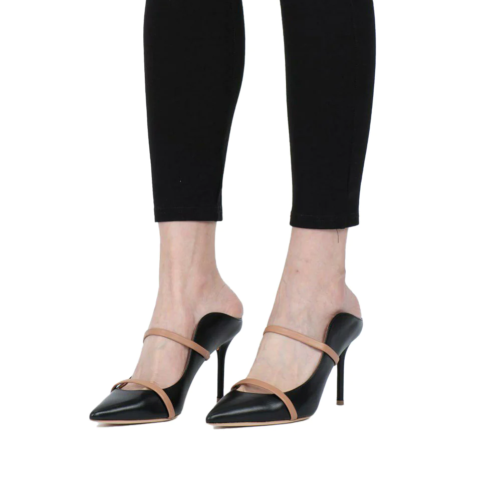 Malone Souliers Maureen 85 Nappa Leather Heels Black Nude