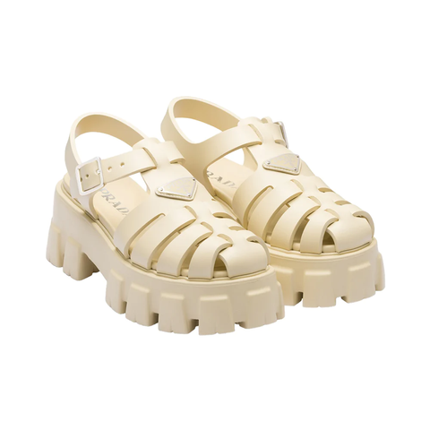 Prada Foam Rubber Sandals Quartz