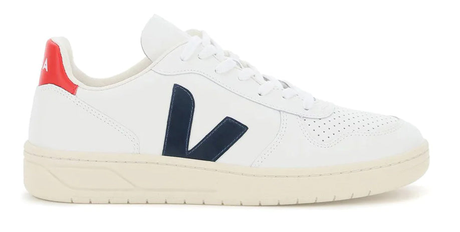 Veja V-10 Sneakers Leather Extra White Nautico Pekin