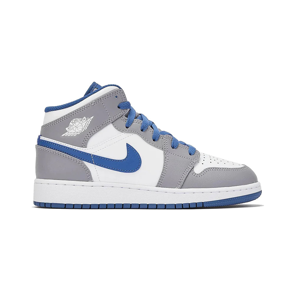 Air Jordan 1 Mid True Blue Cement (GS) Women