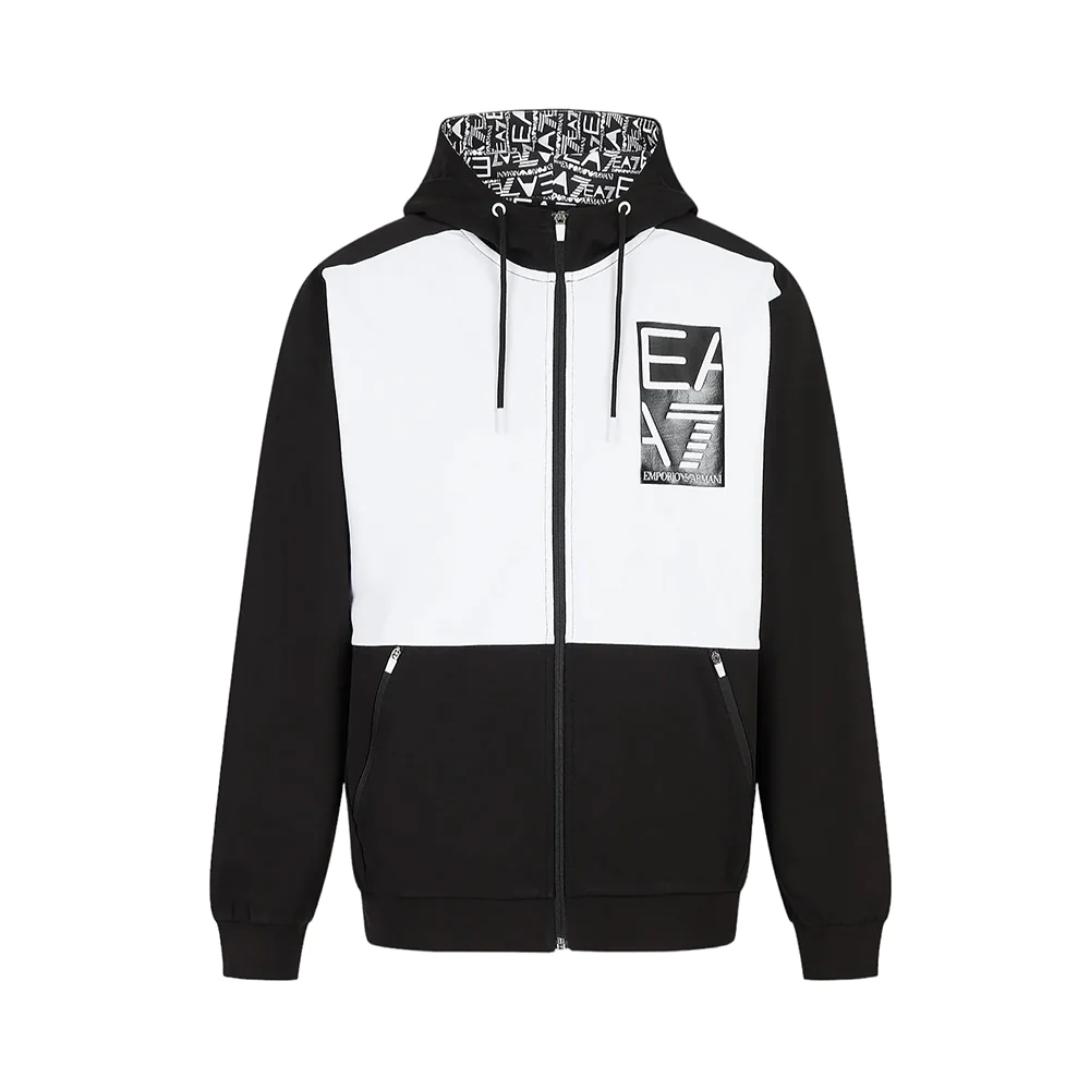 EA7 Emporio Armani Graphic Logo Stamp Jacket Black White