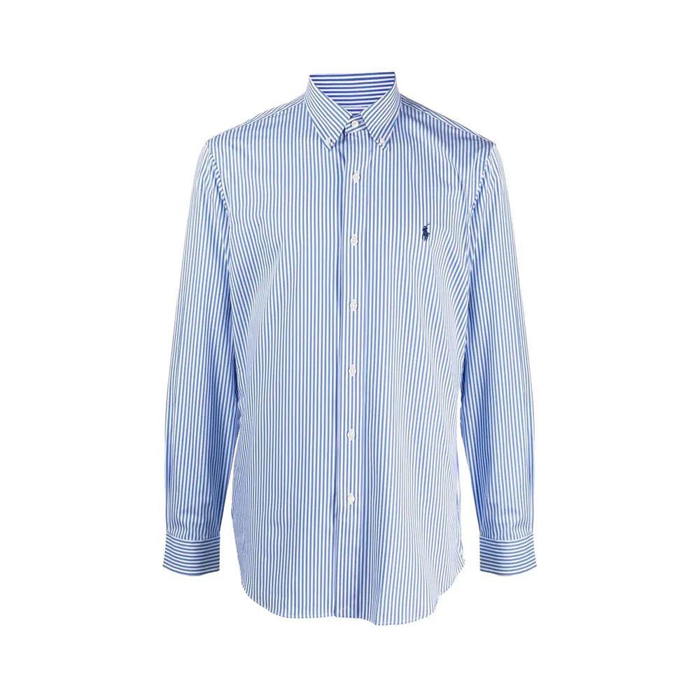 Polo Ralph Lauren Striped Poplin Shirt Light Blue / White