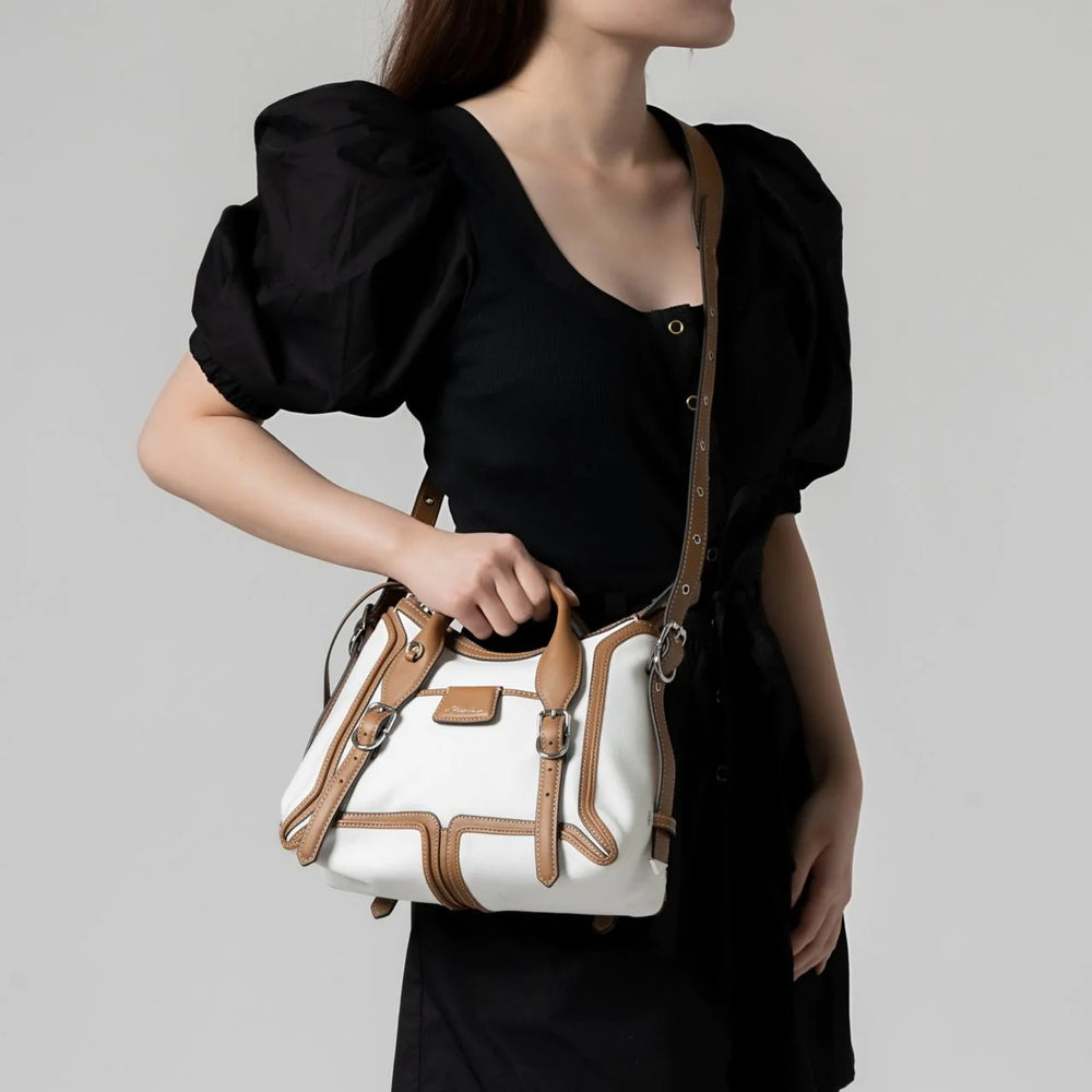 3.1 PHILLIP LIM Pashli Moto Canvas Satchel Bag Ecru