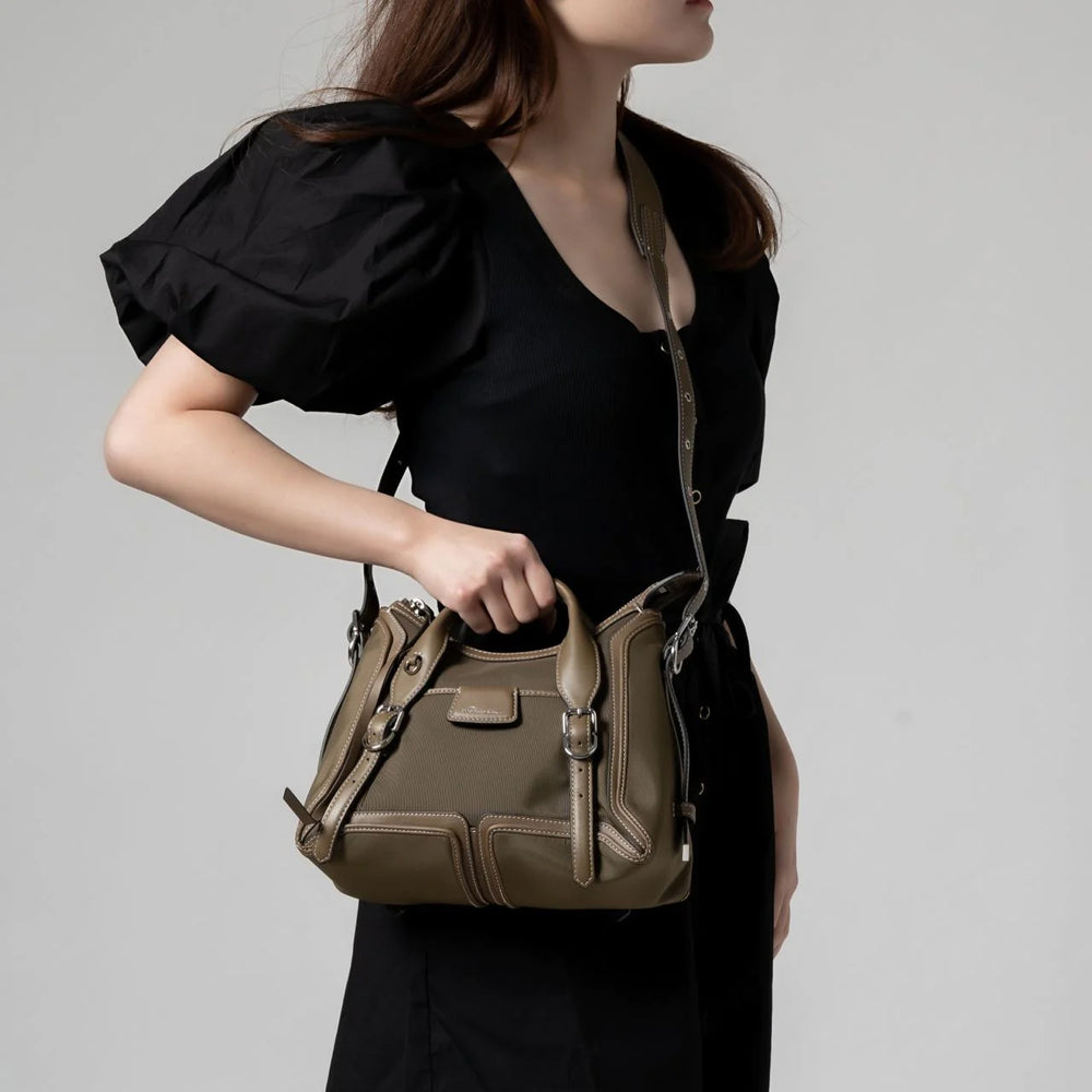 3.1 PHILLIP LIM Pashli Moto Nylon Satchel Bag Army