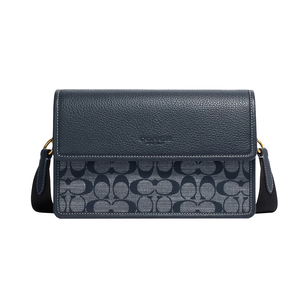Coach Turner Flap Crossbody Bag Signature Chambray Denim