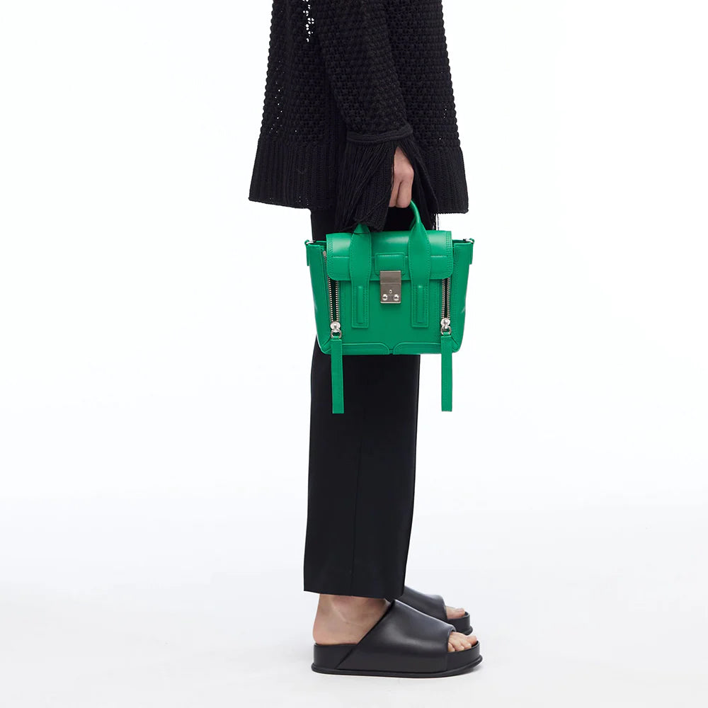 3.1 Phillip Lim Mini Pashli Satchel Bag Smooth Leather Astro Green Shw