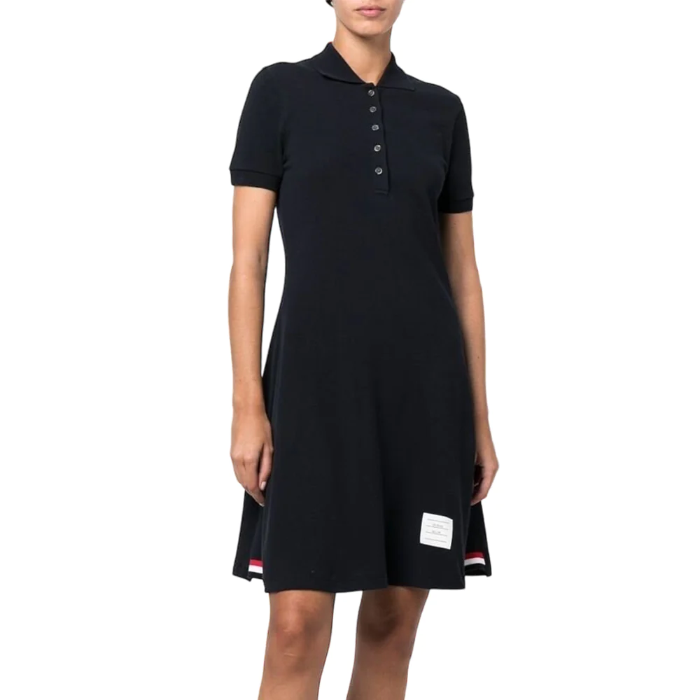 Thom Browne Flared Pique Tennis Dress Navy